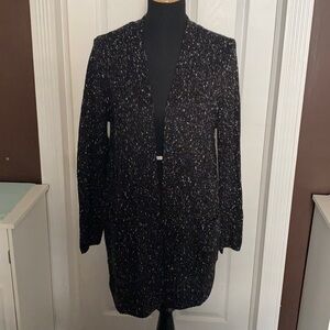Apt 9 Black & Silver Metallic Cardigan Sweater NWT